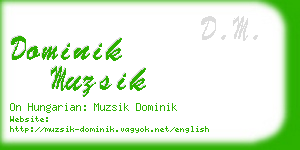 dominik muzsik business card